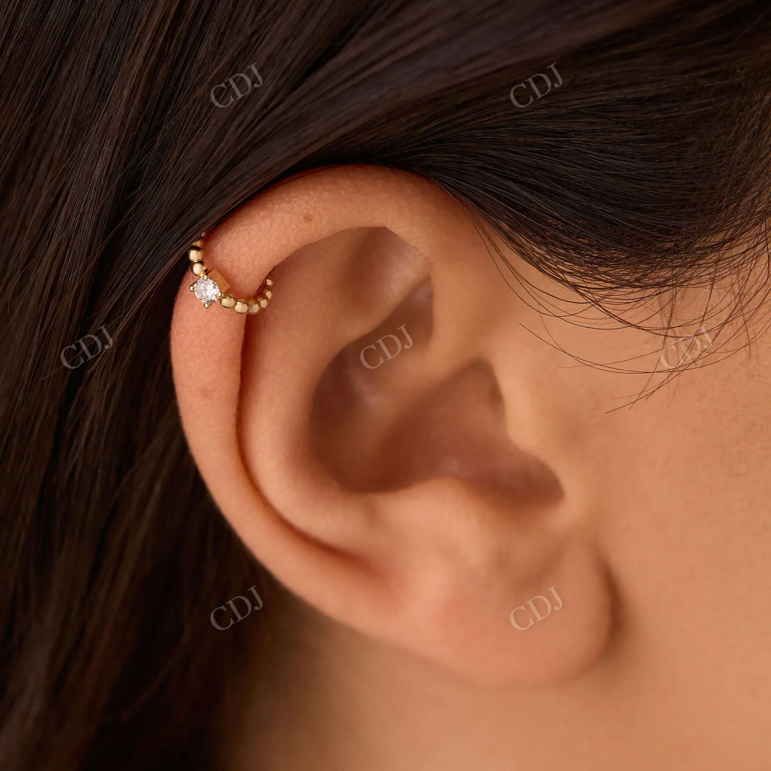 0.061CTW Lab Grown Diamond Beaded Mini Earring