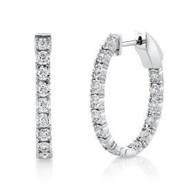 0.90ctw Diamond Oval Hoop Earring