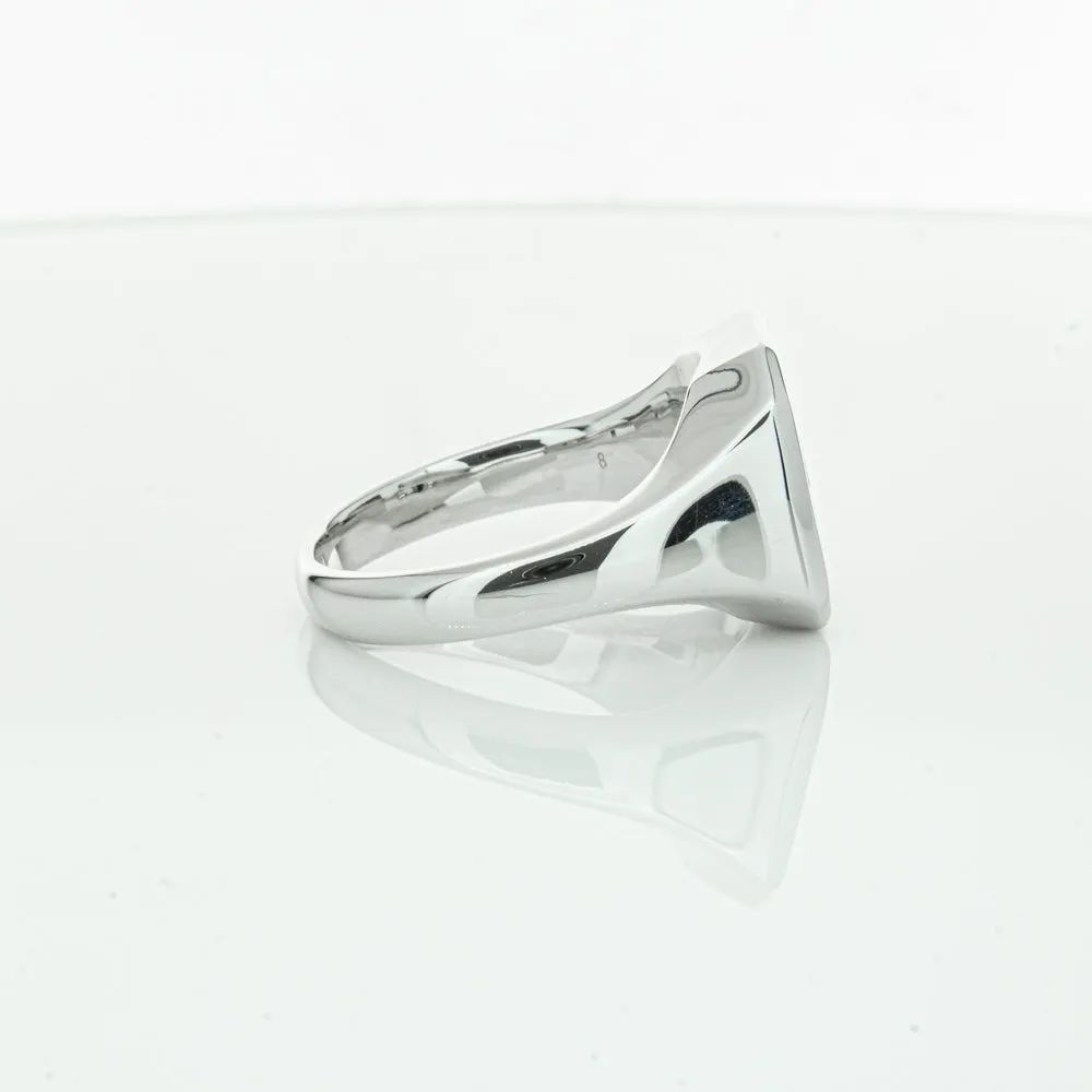 14ct White Gold .30ct Diamond Mens Signet Ring