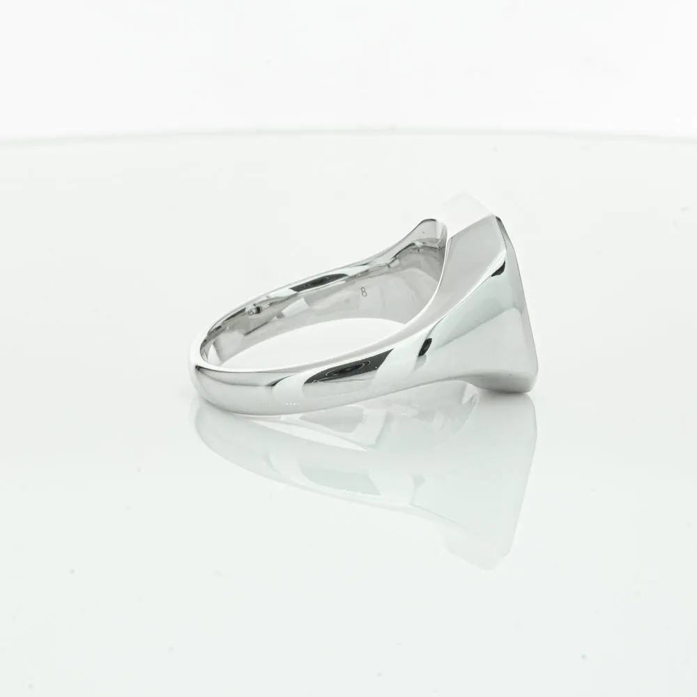 14ct White Gold .30ct Diamond Mens Signet Ring