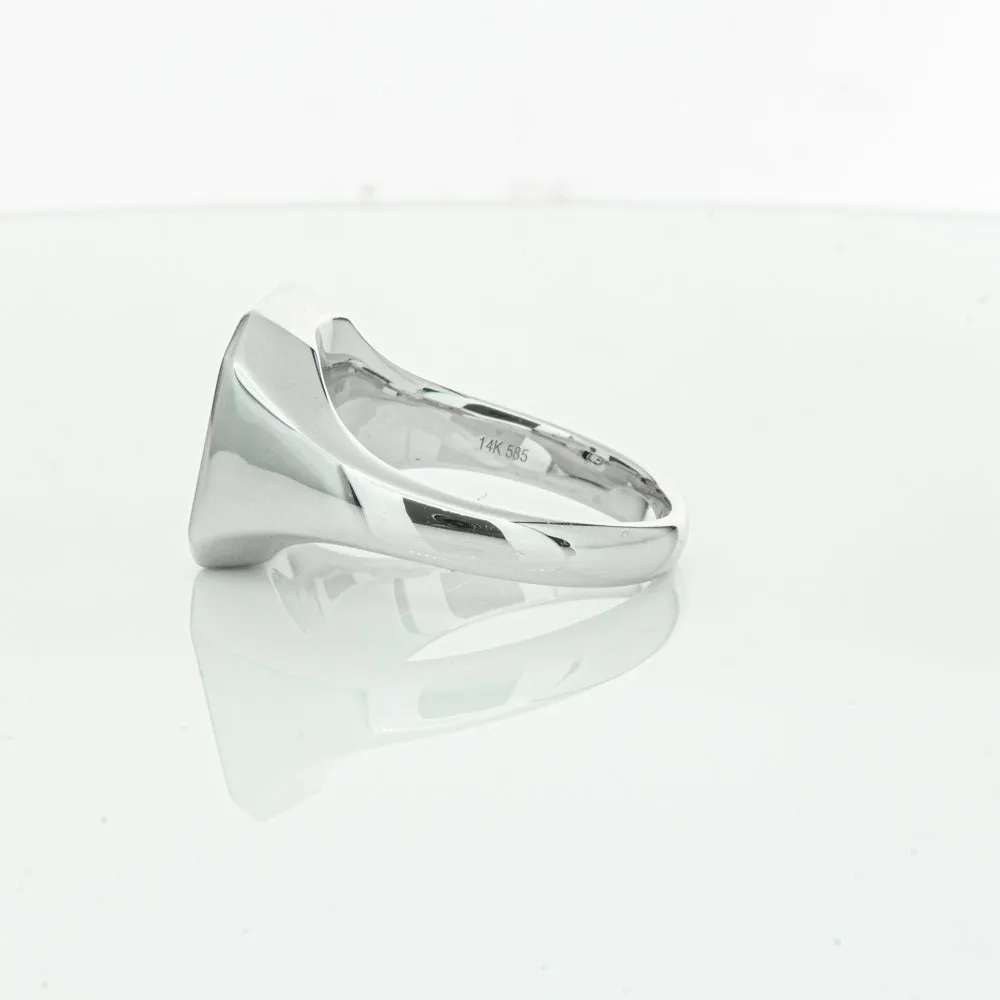 14ct White Gold .30ct Diamond Mens Signet Ring