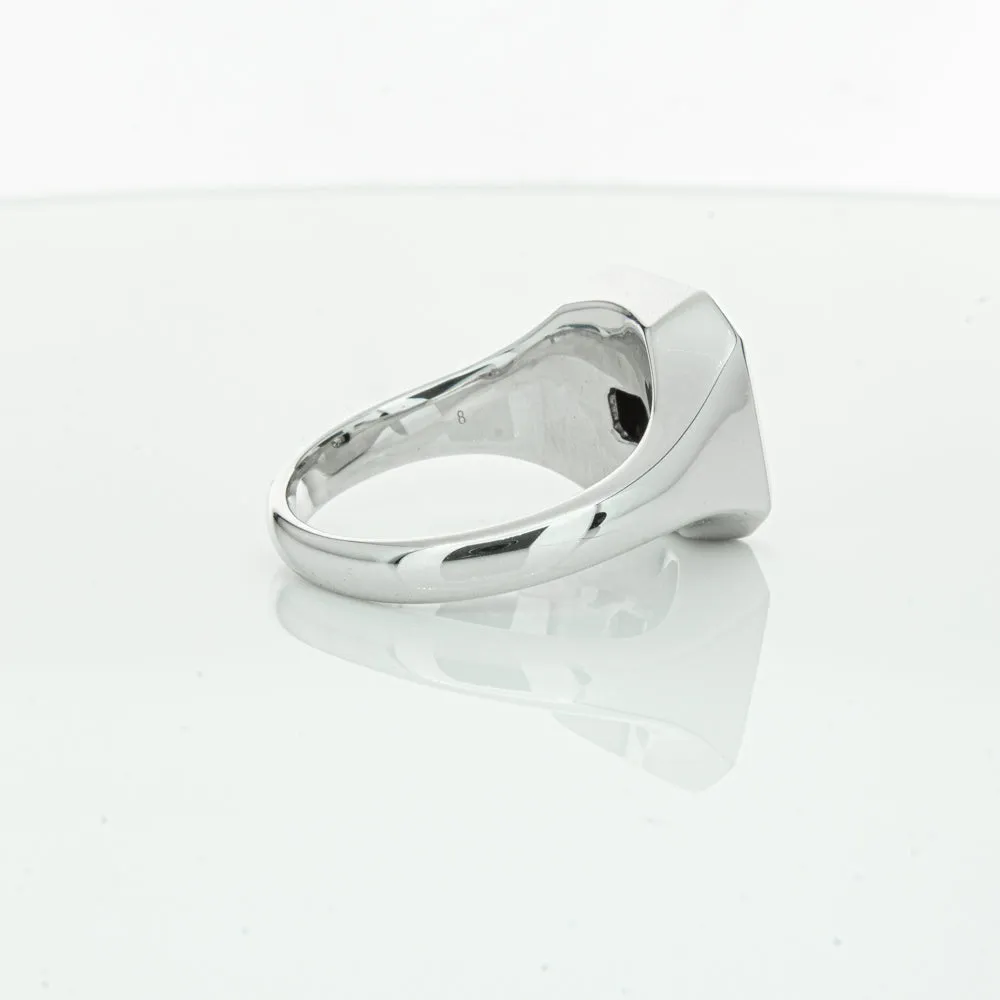 14ct White Gold .30ct Diamond Mens Signet Ring