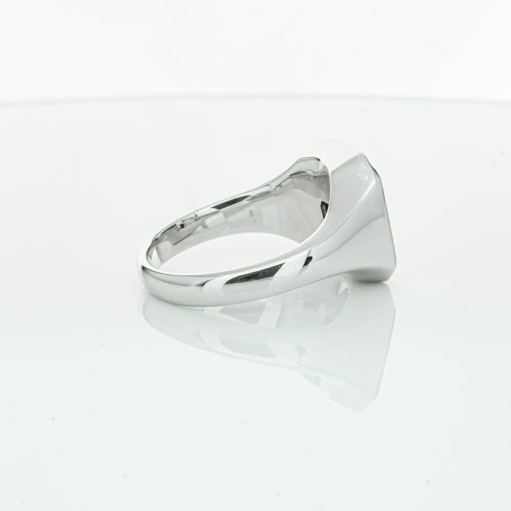 14ct White Gold .30ct Diamond Mens Signet Ring