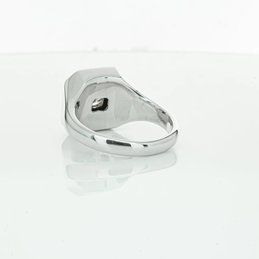 14ct White Gold .30ct Diamond Mens Signet Ring