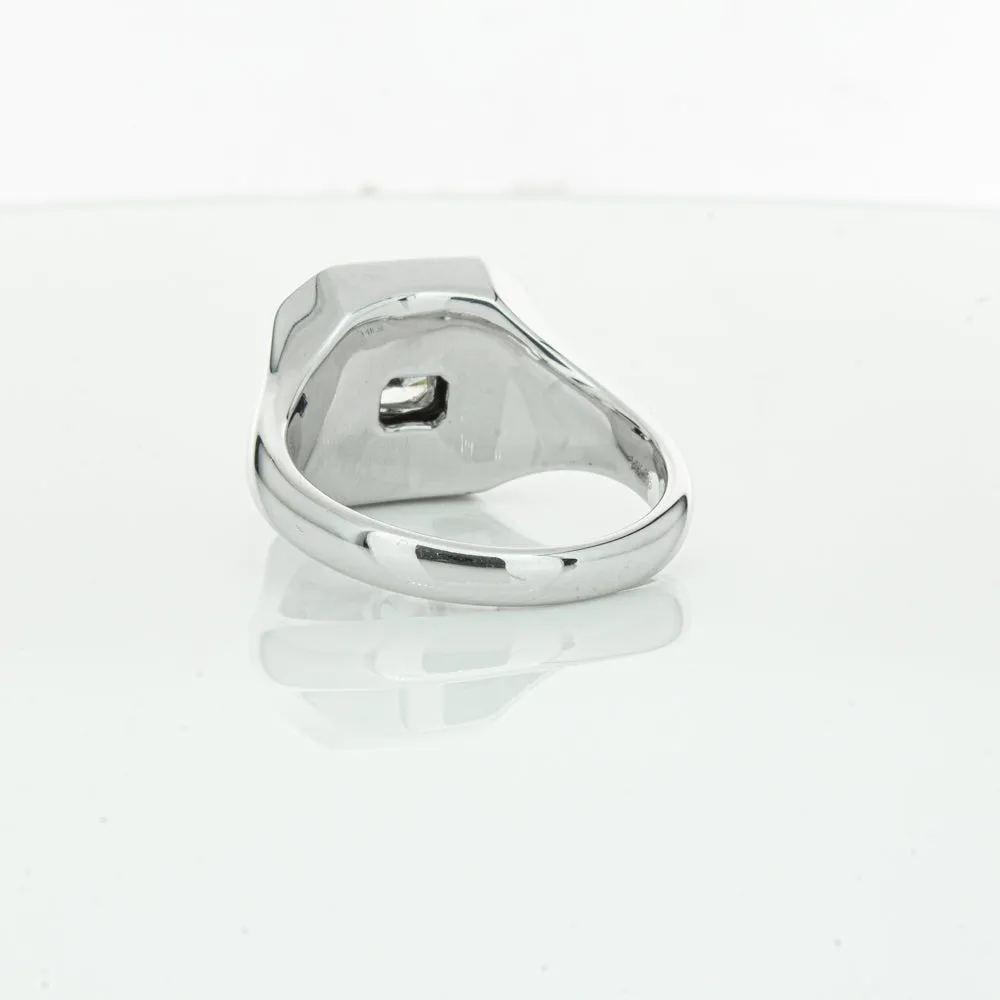 14ct White Gold .30ct Diamond Mens Signet Ring
