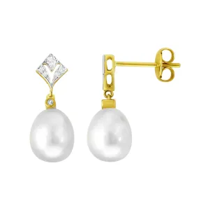 14D(S/C)0.05CT 2PEARLS DROP-8.0M DIA PEARL ER  (121EB3193APWD)