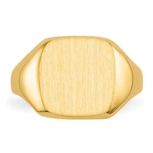 14k Gold 12 x 12 mm Open Back Square Signet Ring