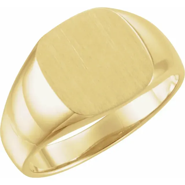 14k Gold 12 x 12 mm Open Back Square Signet Ring