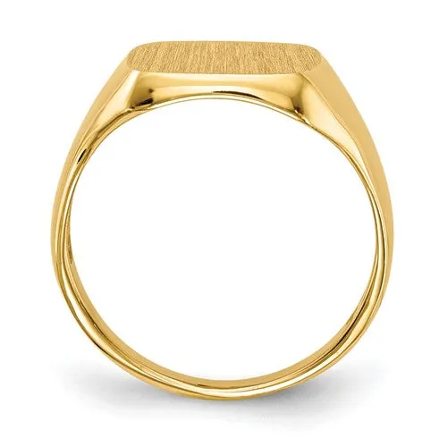 14k Gold 12 x 12 mm Open Back Square Signet Ring