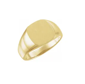 14k Gold 12 x 12 mm Open Back Square Signet Ring