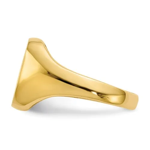 14k Gold 12 x 12 mm Open Back Square Signet Ring