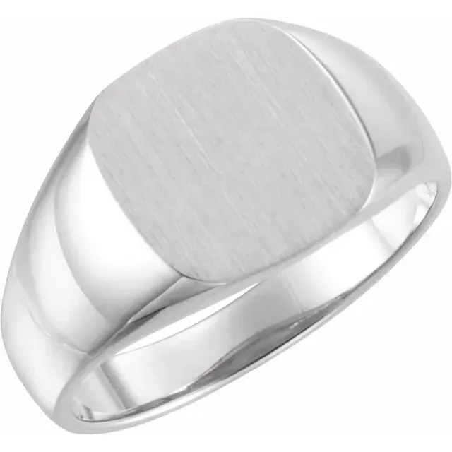 14k Gold 12 x 12 mm Open Back Square Signet Ring