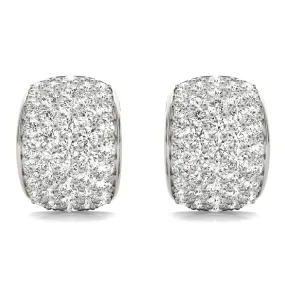 14K Pave Dome Diamond Earring