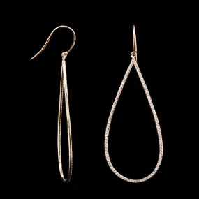 14K Rose Gold Estate Diamond Earrings