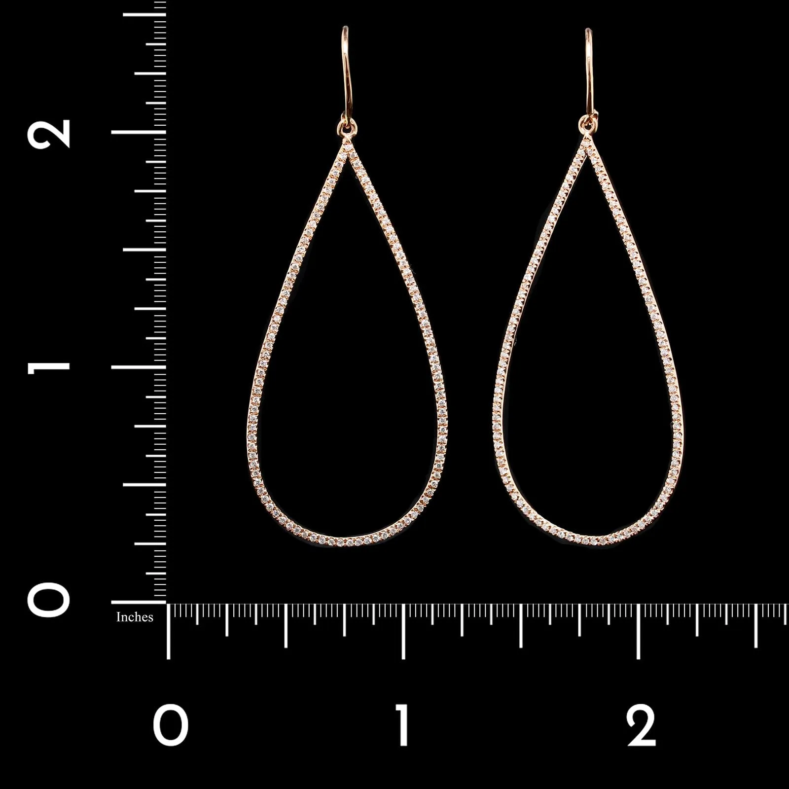 14K Rose Gold Estate Diamond Earrings