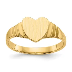 14K Satin Baby Heart Signet Ring Size: 3.50