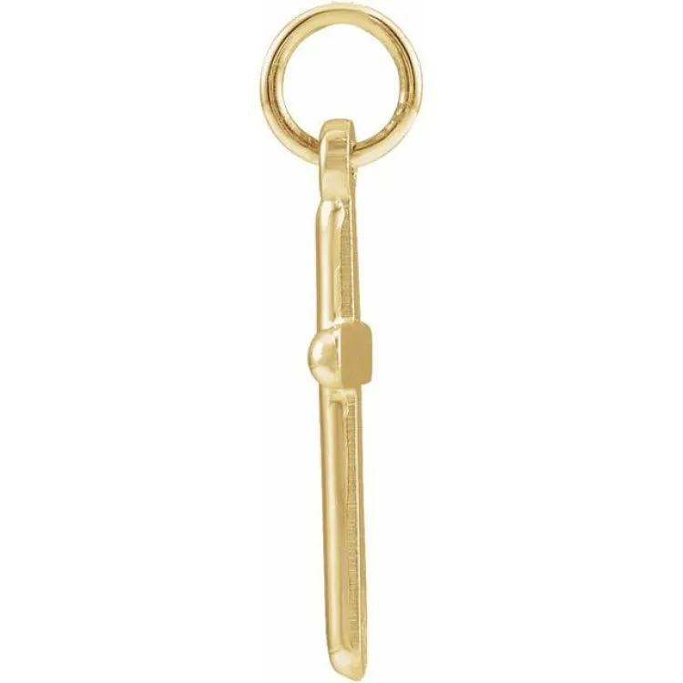 14K Yellow 13x9 mm Cross Pendant