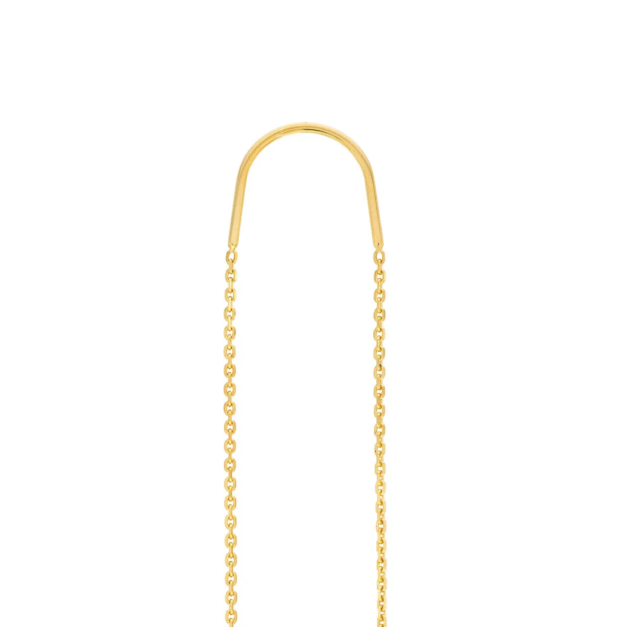 14k yellow gold diamond threaded earrings