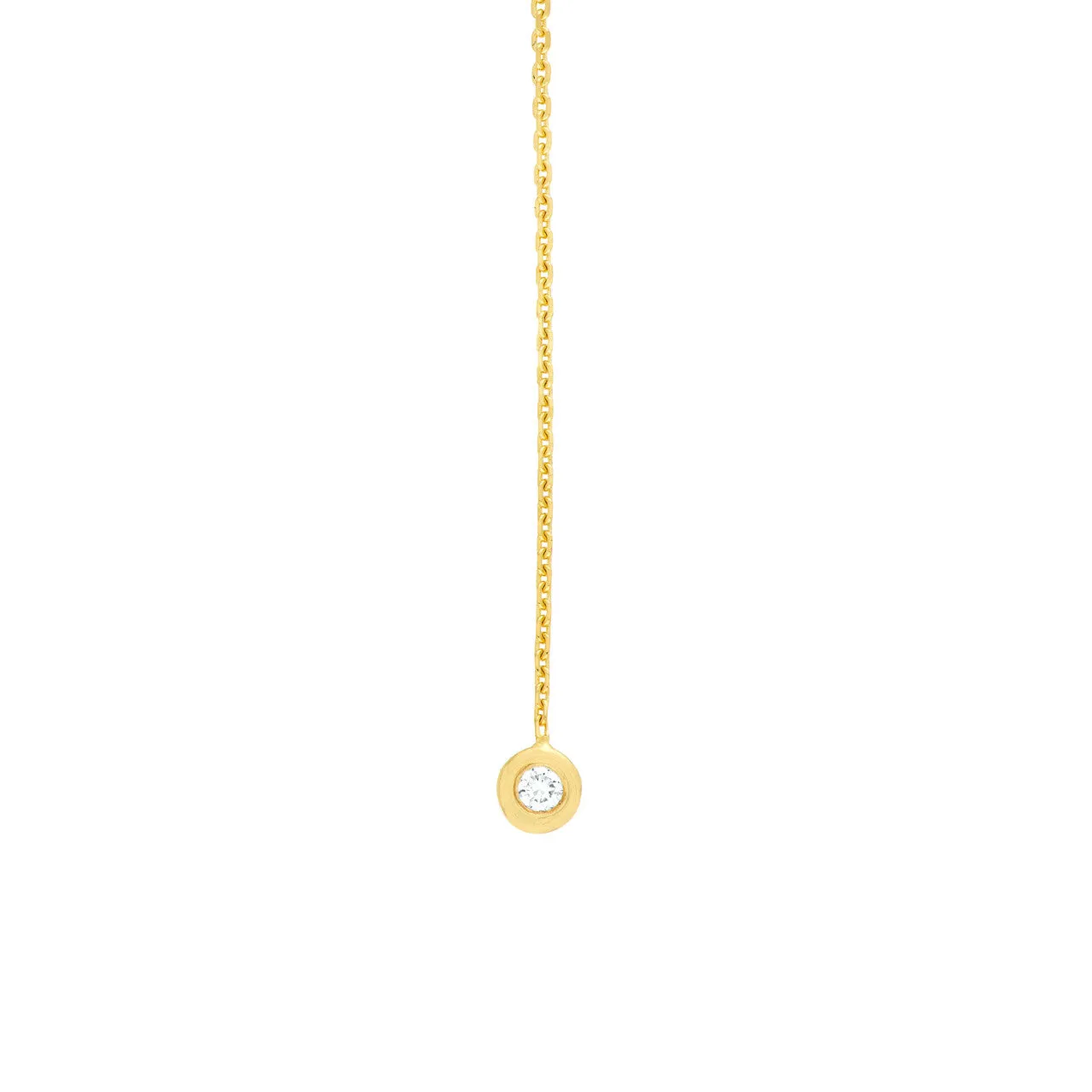 14k yellow gold diamond threaded earrings