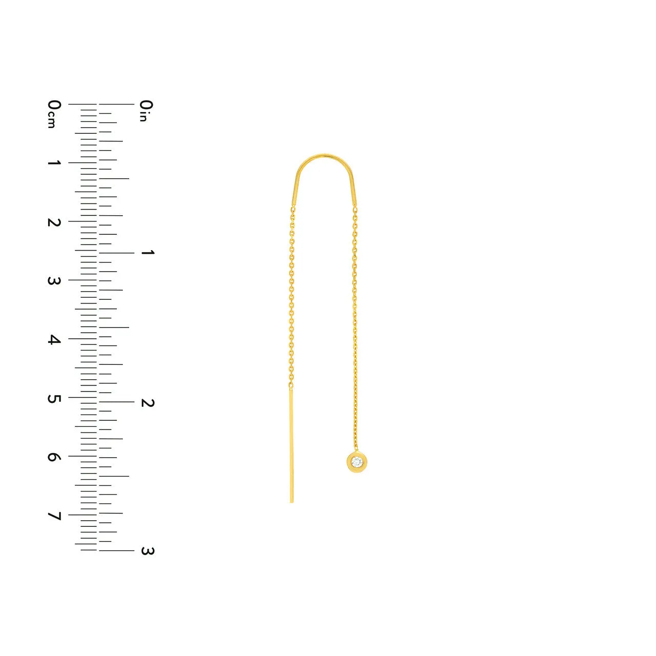14k yellow gold diamond threaded earrings