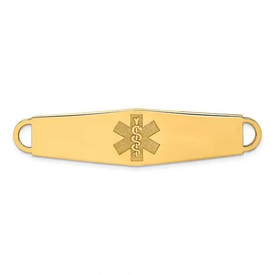 14k Yellow Gold Medic Plate
