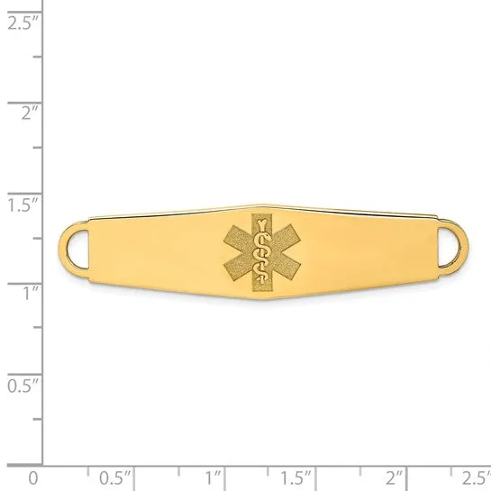14k Yellow Gold Medic Plate