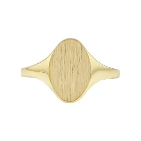 14K Yellow Gold Oval Signet Ring