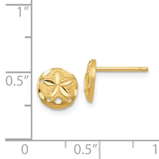 14KT DIAMOND CUT SAND DOLLAR EARRINGS