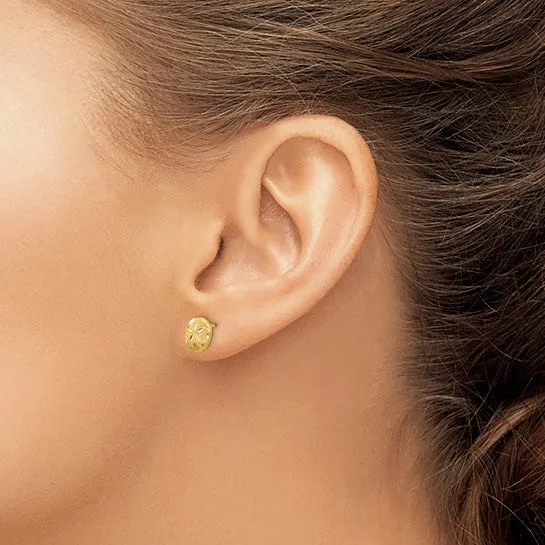 14KT DIAMOND CUT SAND DOLLAR EARRINGS