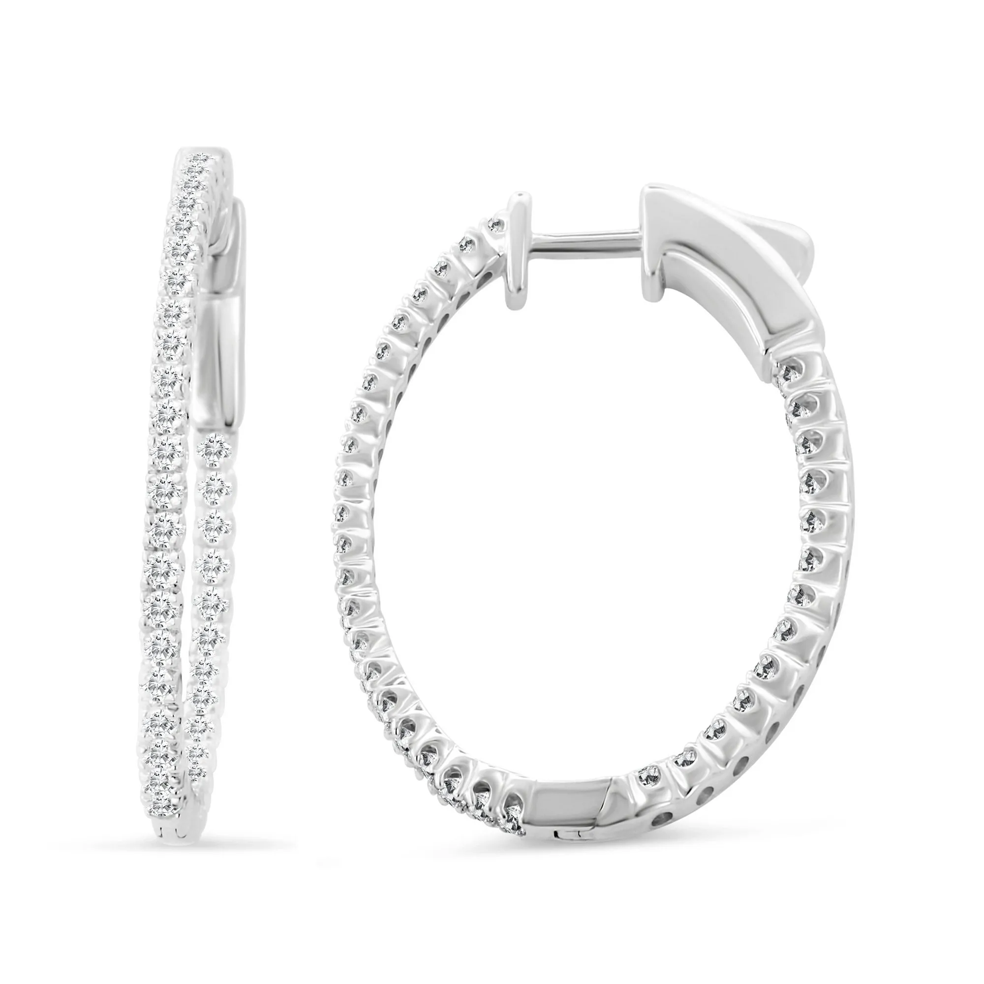 14KW 19/25M INSIDE OUT OVAL DIAMOND HOOP   (118HP117333W14DI1)