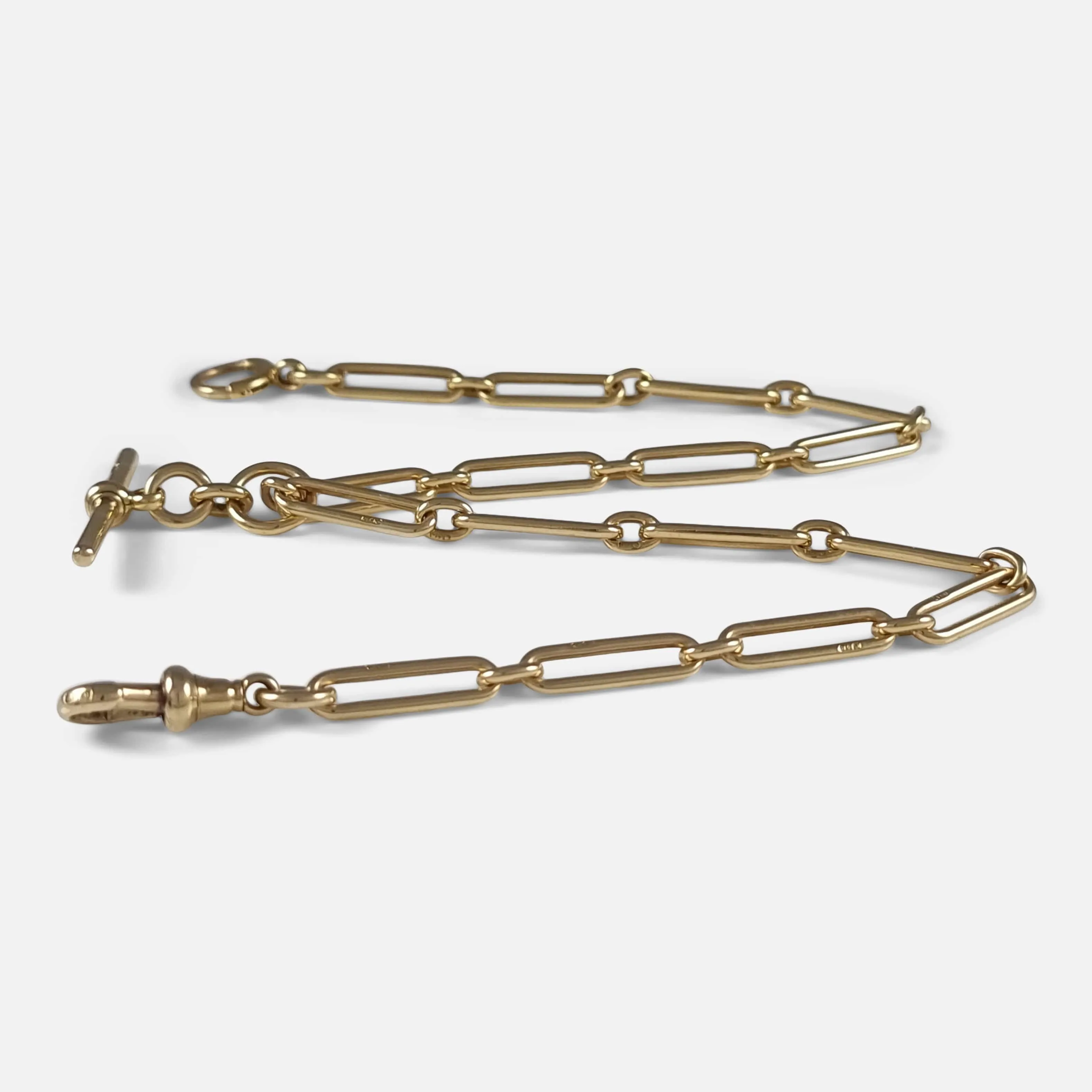 18ct Gold Trombone Link Albert Watch Chain