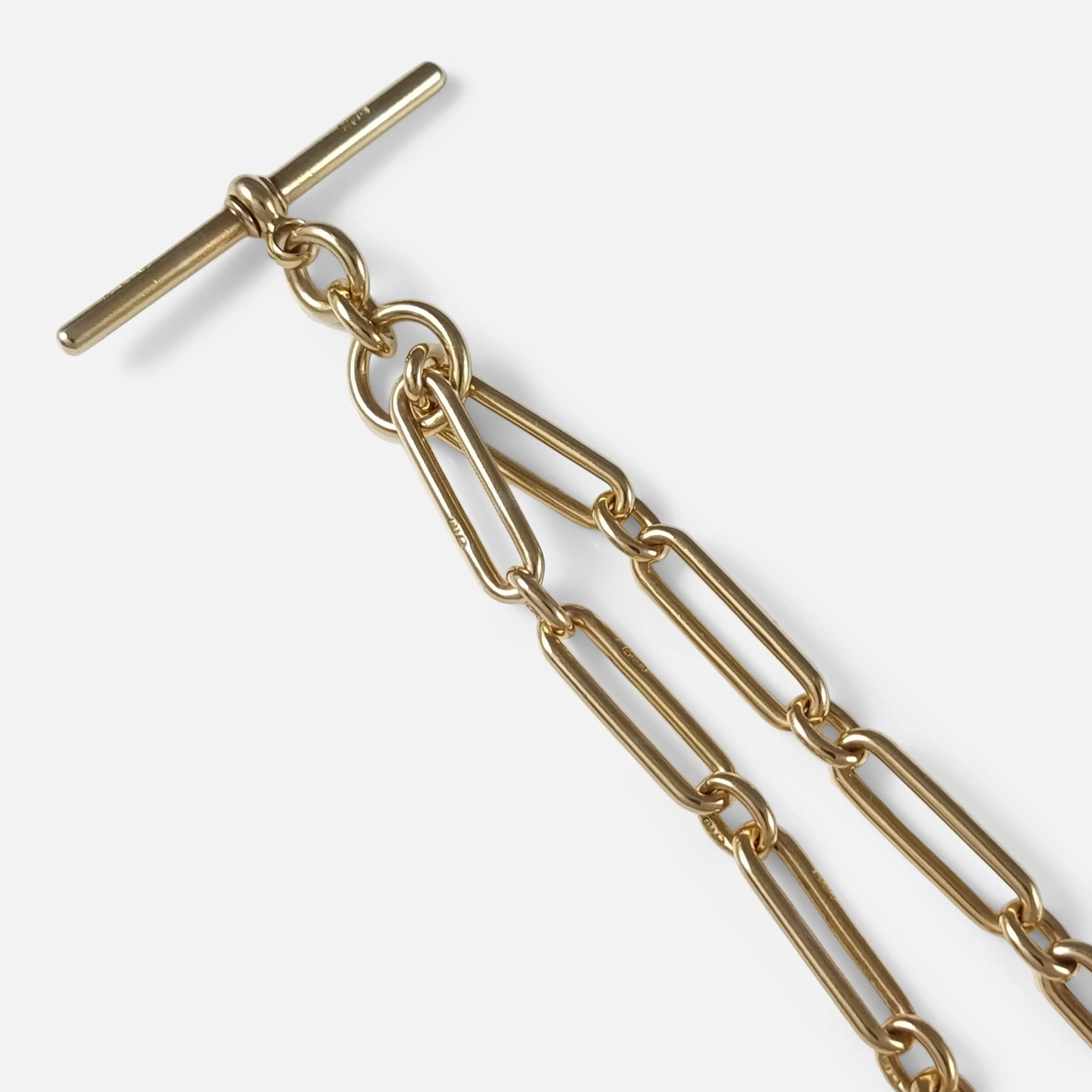 18ct Gold Trombone Link Albert Watch Chain