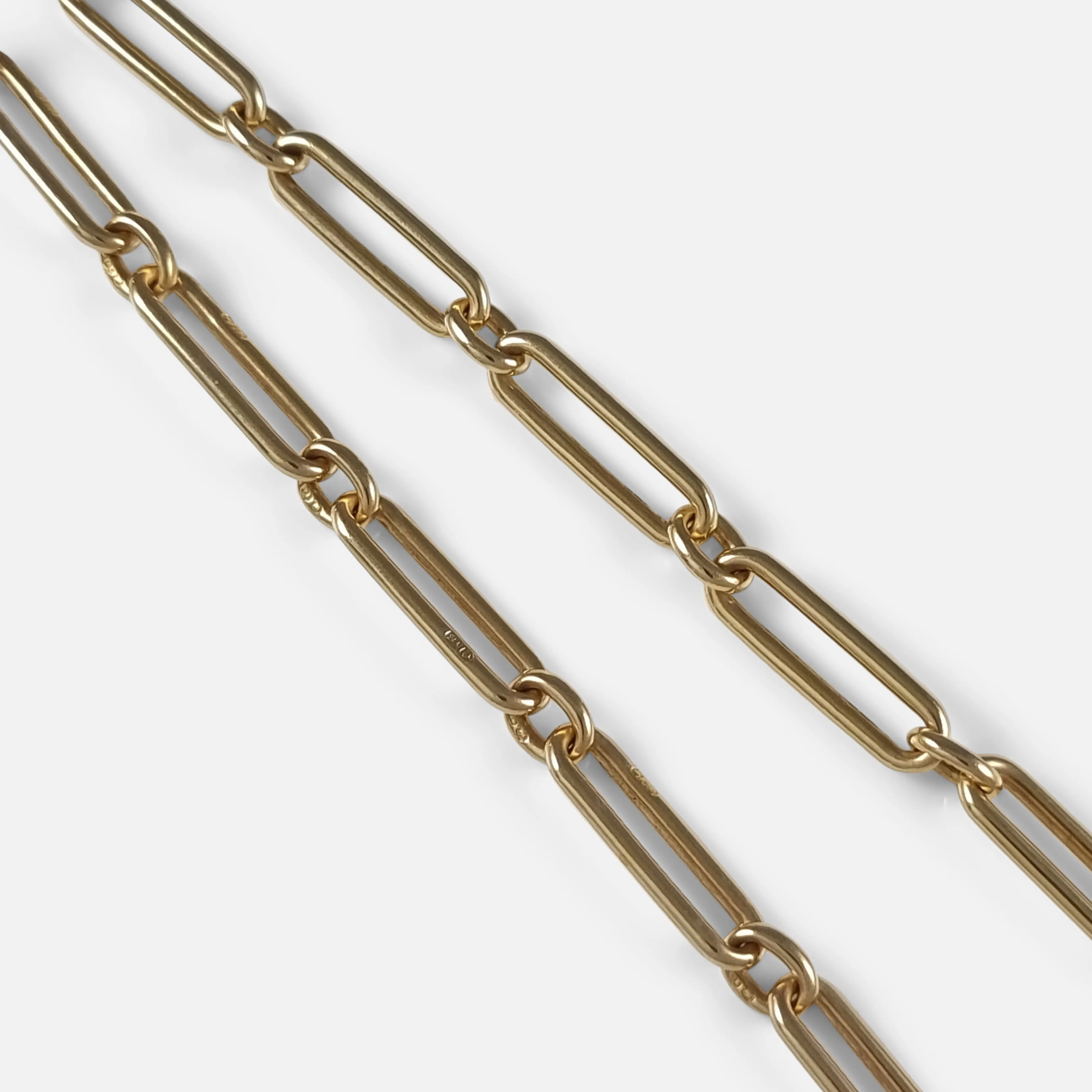18ct Gold Trombone Link Albert Watch Chain