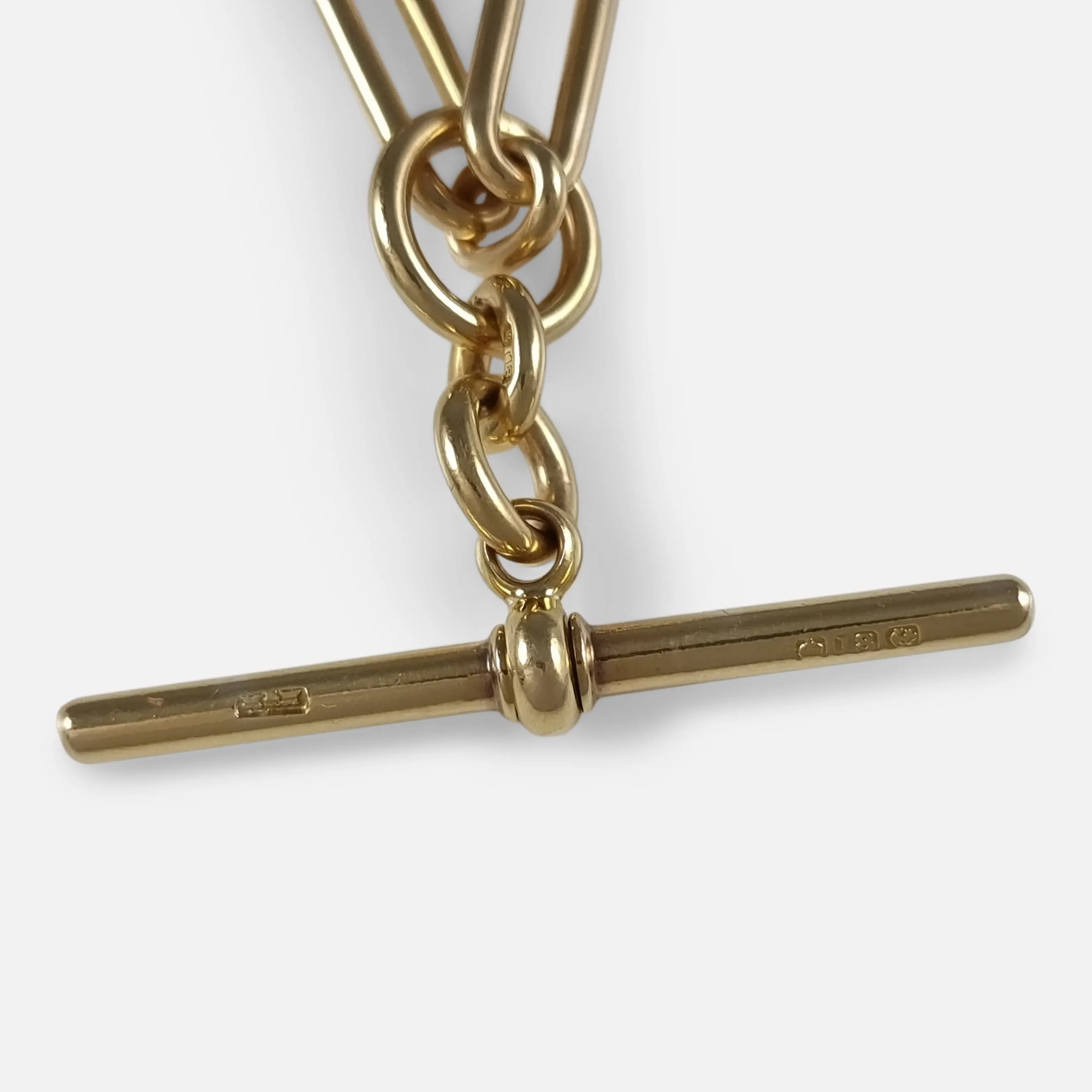 18ct Gold Trombone Link Albert Watch Chain