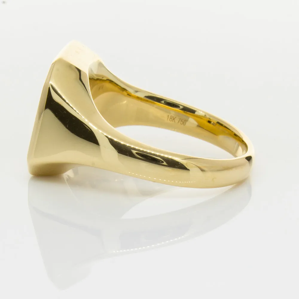 18ct Yellow Gold Diamond Mens Signet Ring