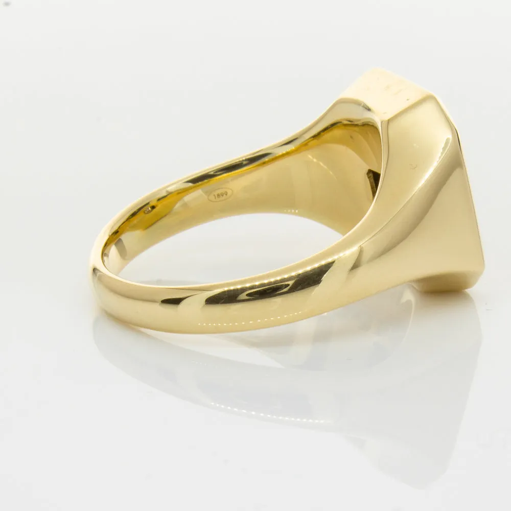 18ct Yellow Gold Diamond Mens Signet Ring