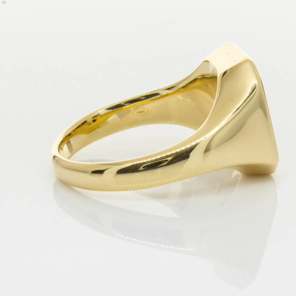 18ct Yellow Gold Diamond Mens Signet Ring