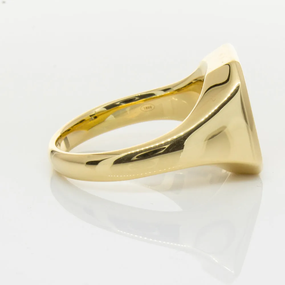 18ct Yellow Gold Diamond Mens Signet Ring