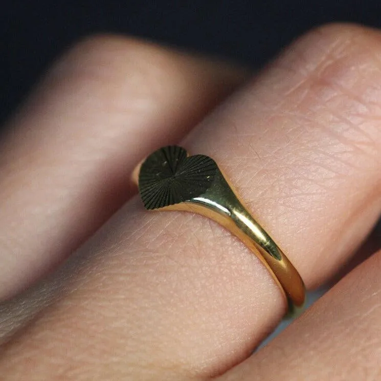 18k Gold Heart Signet Ring by VicStoneNYC Fine Jewelry