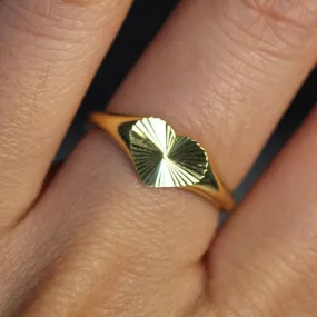 18k Gold Heart Signet Ring by VicStoneNYC Fine Jewelry