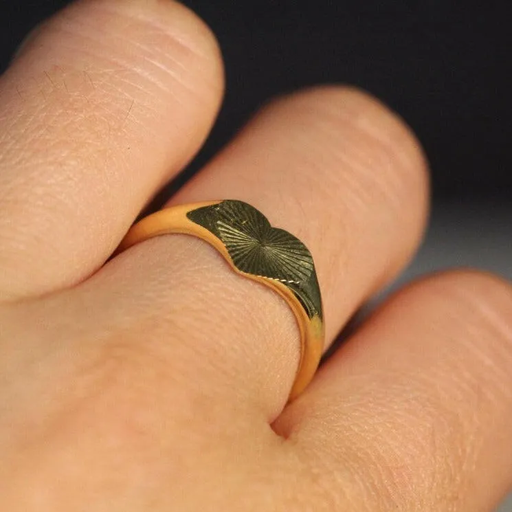 18k Gold Heart Signet Ring by VicStoneNYC Fine Jewelry