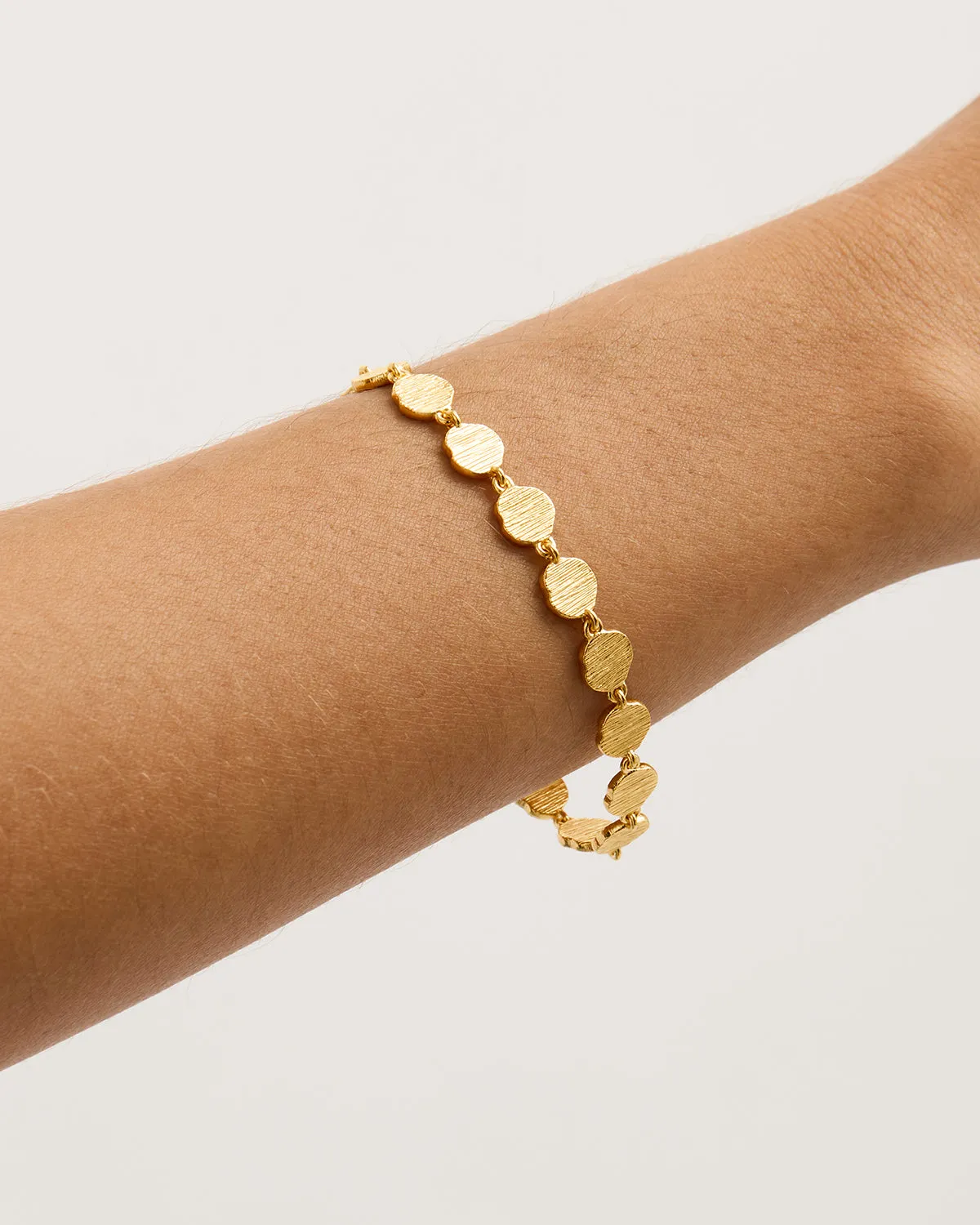 18k Gold Vermeil Woven Light Coin Bracelet
