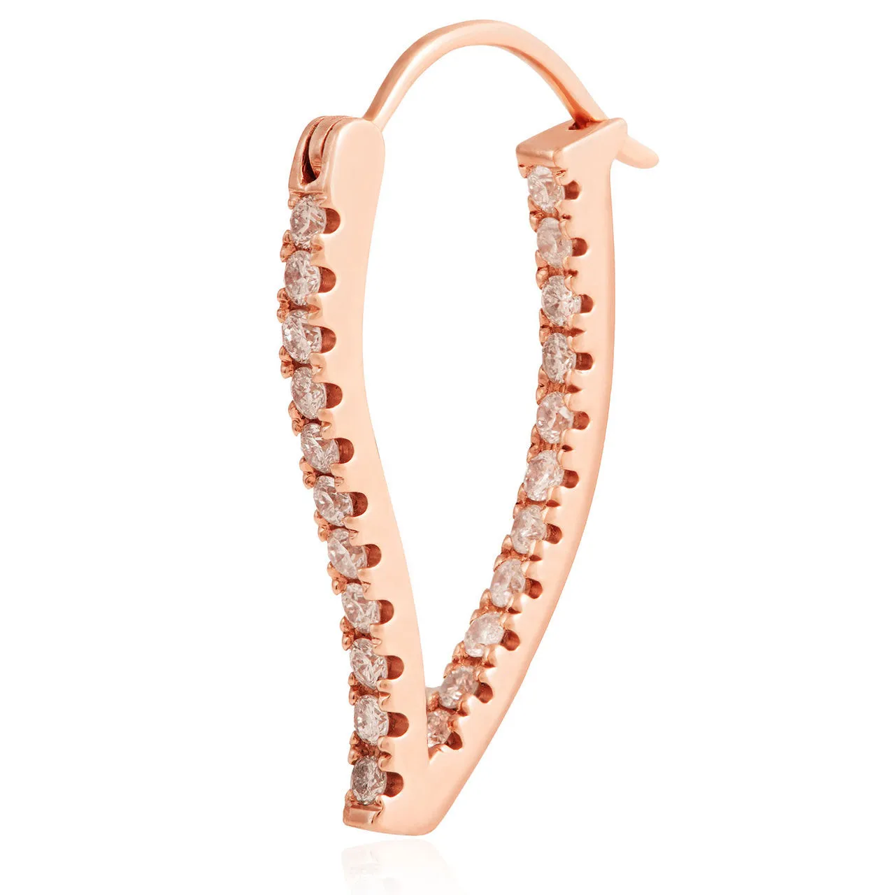18k Rose Gold .75ct Diamond Hoop Earrings