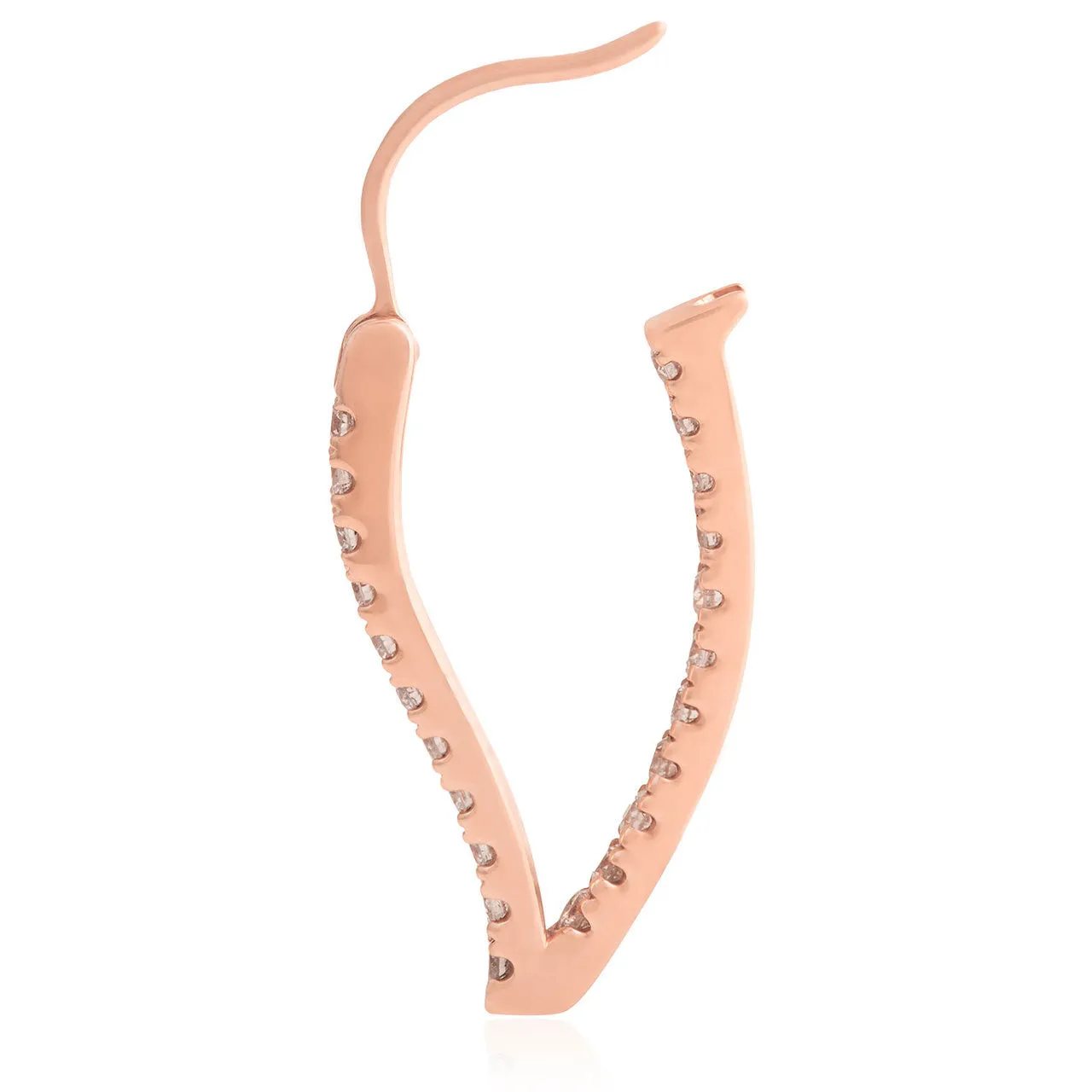 18k Rose Gold .75ct Diamond Hoop Earrings