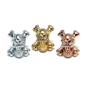 18k Skull and Crossbones with Diamond Eyes Earrings
