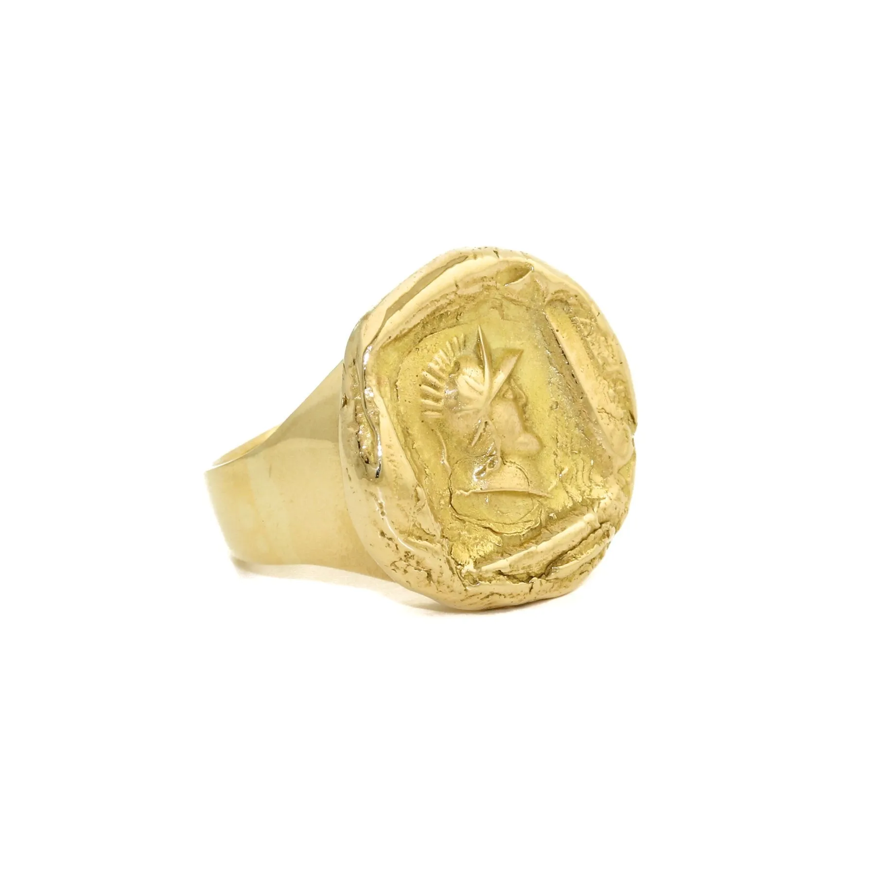18k Vintage Coin Signet Ring