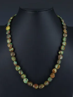 21" Native American Jewelry Single Strand Turquoise Necklace