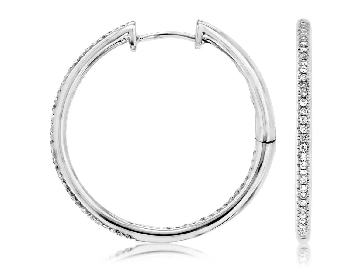 25mm Diamond In & Out Hoop Earrings