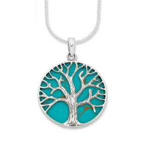 45cm Sterling Silver Turquoise Tree of Life Necklace