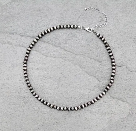 6mm Navajo Style Pearl Necklace